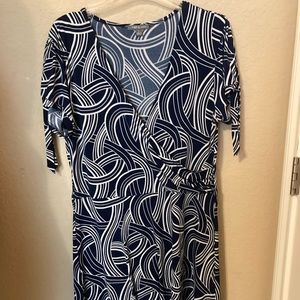 Blue and white dress